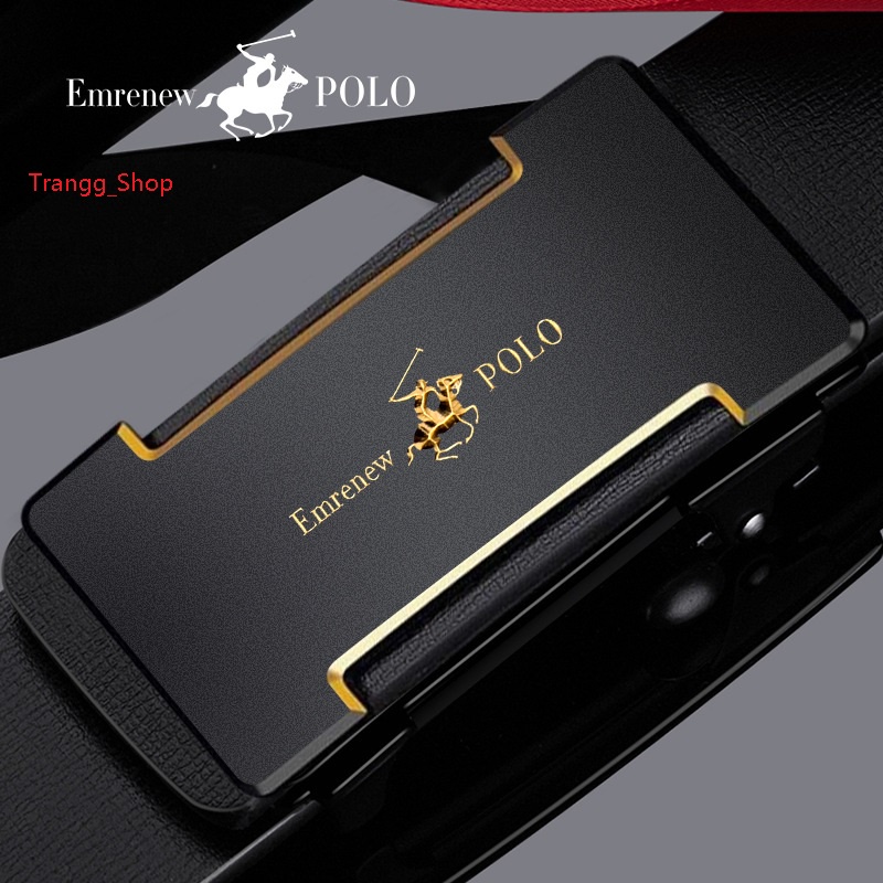 Thắt lưng da nam cao cấp EMRENEW POLO-da nịt bò 2 lớp-Full hộp đựng