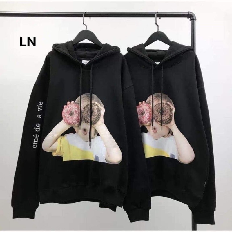 Áo Hoodie Hình Bé Ăn Bánh AD dễ thươngChất nỉ cotton cao cấpThời trang Nam nữ Unisex mùa đông kute đôi nhóm