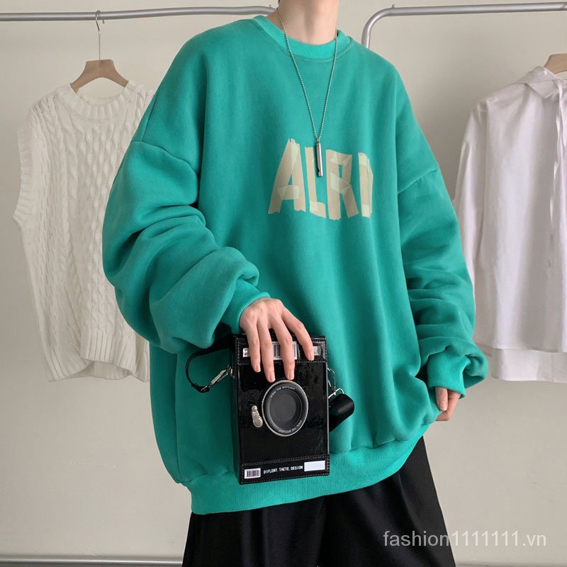 Áo sweater tay dài dáng rộng phong cách Hàn Quốc thời trang dành cho nam