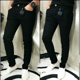 Quần jean nam dài đen trơn CHẤT CO GIÃN  size 28 đến 37 số 001 Vakado