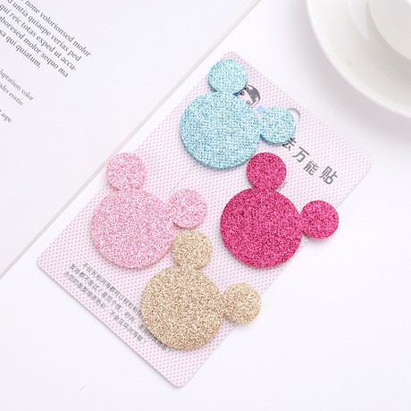Set 4 Miếng Dán Tóc Kim Tuyến Tự Dính Cho Bé Và Bạn Gái Xinh