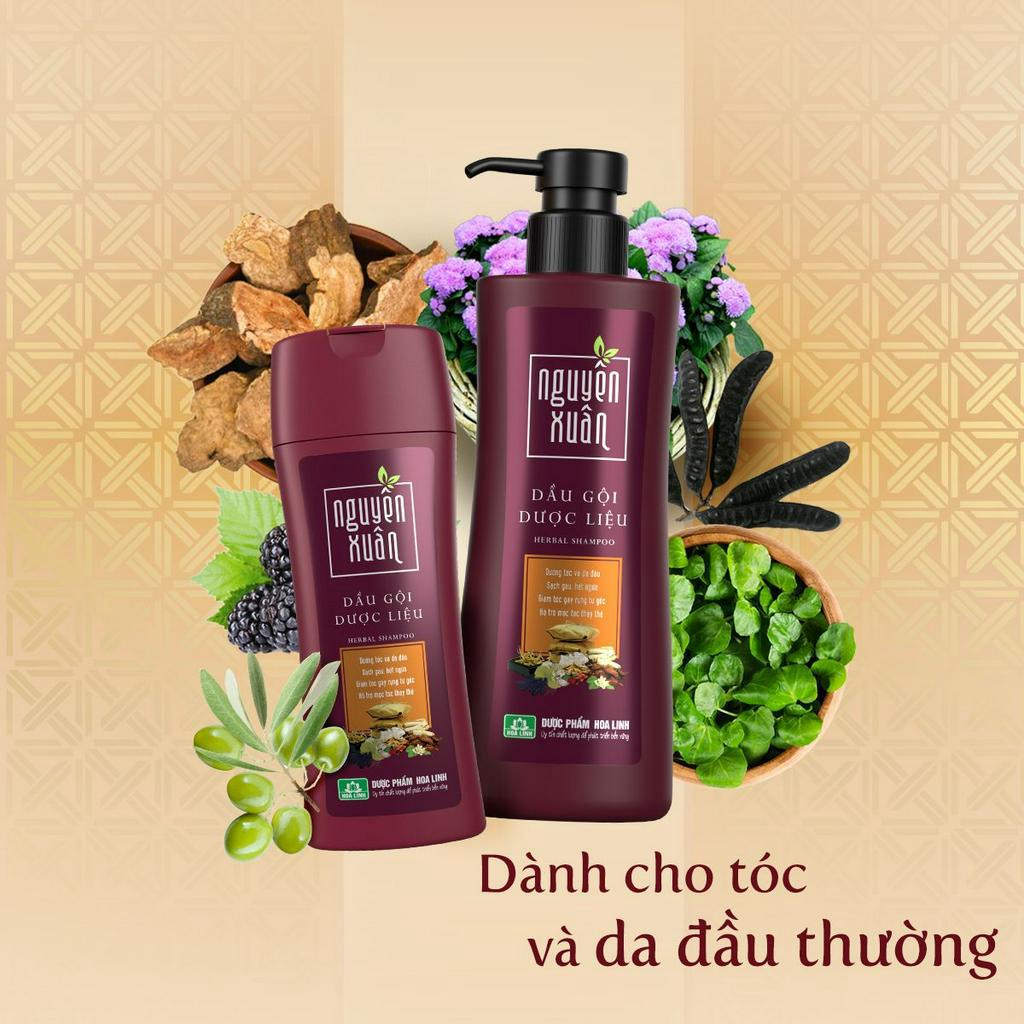 Dầu gội Dược liệu Nguyên Xuân Nâu 450ml - Dành cho tóc thường - Tặng thêm 50ml giá không đổi