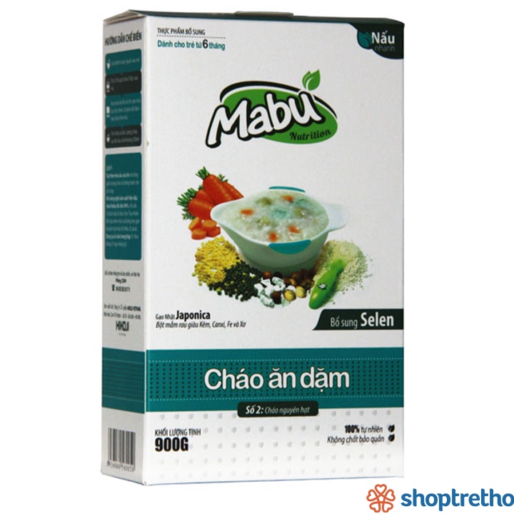 Cháo ăn dặm Mabu số 2 nguyên hạt (900g)