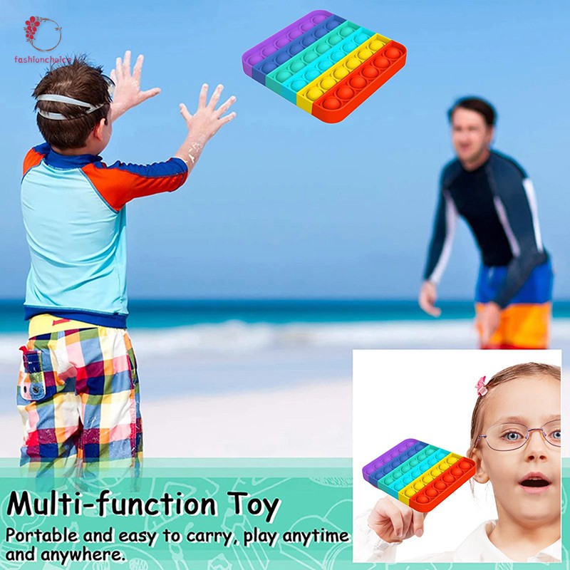 Foxmind Push Pop Bubble Toy Sensory Fidget Pop It Toy Bubble Unicorn Rainbow cầu vồng Square Heart Hexagon Round Oval Octagon Đồ Chơi bấm bong bóng giải tỏa căng thẳng độc đáo sáng tạo Tiktok Board Game Đồ Chơi Giáo Dục For Kids