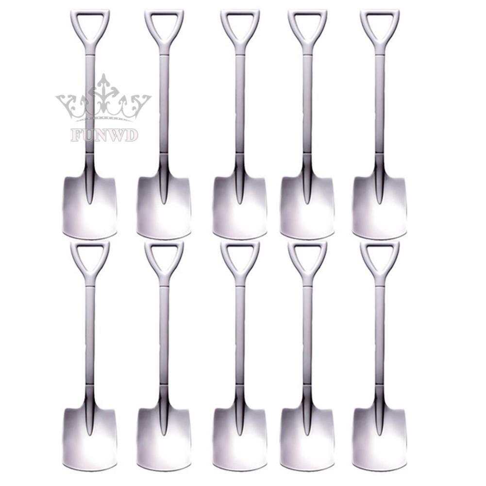 Set 4 / 10 Muỗng Ăn Tráng Miệng Bằng Thép Không Gỉ