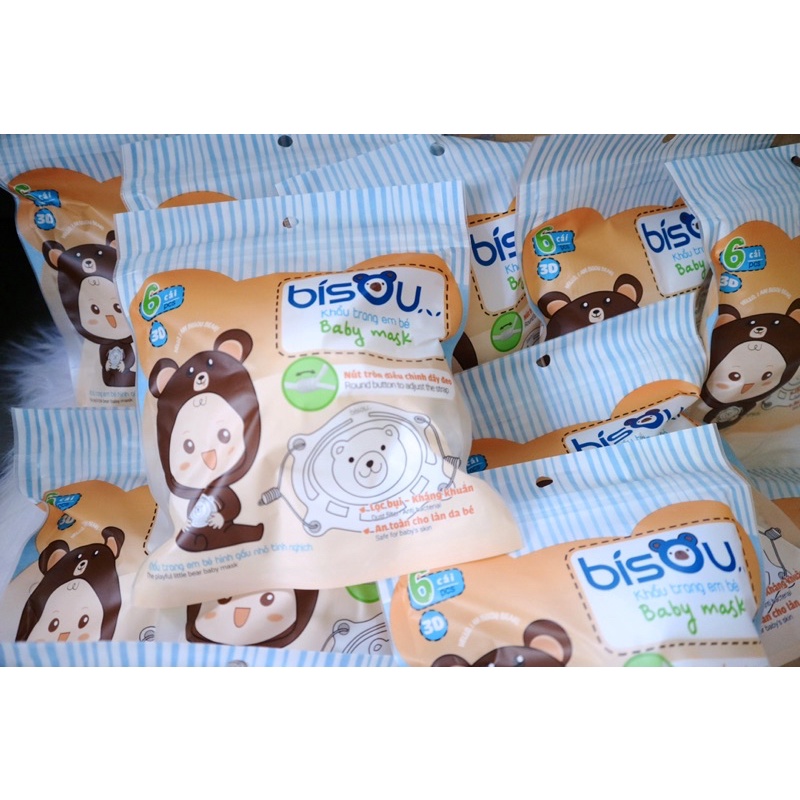 KHẨU TRANG GẤU CHO BÉ SƠ SINH BISOU