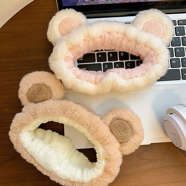 Băng Đô Cài Tóc Ba Chiều Hình Gấu Nhồi Bông Dễ Thương Dùng Rửa Mặt Đặc Biệt