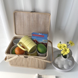 Giỏ mây picnic 🧺 decor chụp hình (HÀNG CÓ SẴN)