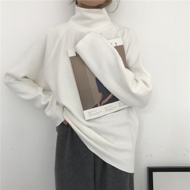 Áo Len Gân Cổ Lọ Form Rộng Dày Mịn🤍Bảng size và ảnh thật shop chụp
