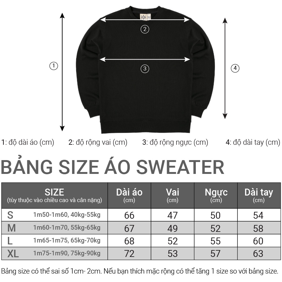 Chính Hãng MVR Áo Sweater Tay Dài Cotton Da Cá Phong Cách Ulzzang Hàn Quốc Đơn Giản Thêu Tay Màu Đen Localbrand MVR