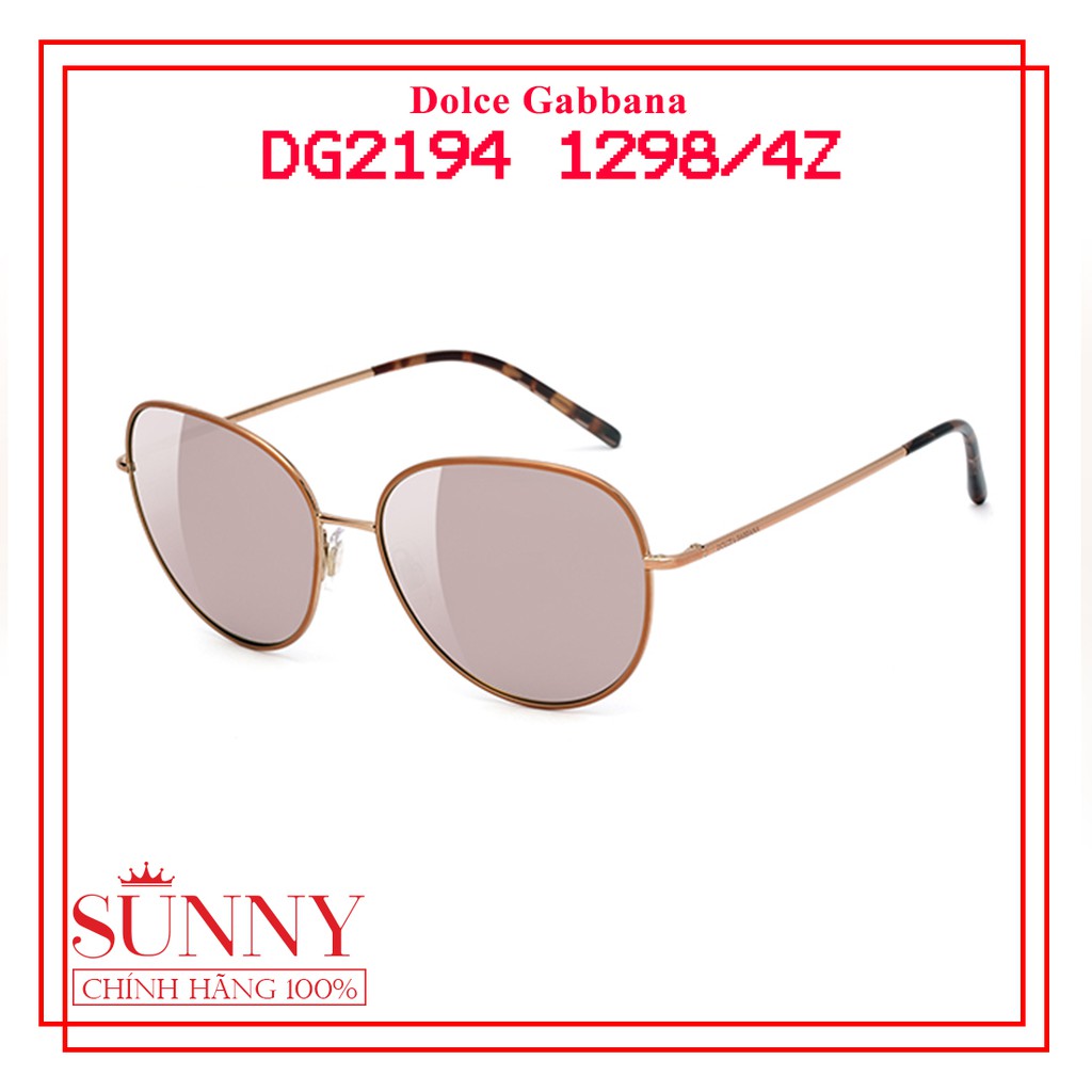 Kính mát chính hãng Dolce&amp;Gabbana DG2194 1298/4Z màu sắc thời trang, thiết kế dễ đeo bảo vệ mắt