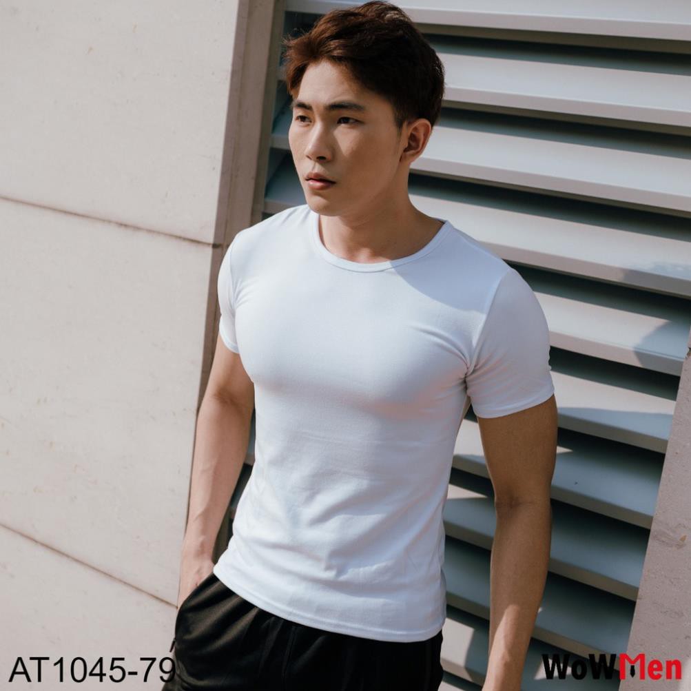 Áo Thun Nam Ngắn tay Ôm Body Trơn 100% Cotton Mềm Co Giãn Tập Gym Thể Thao Áo Lót Nam Tanktop - AT1045-79  ྇