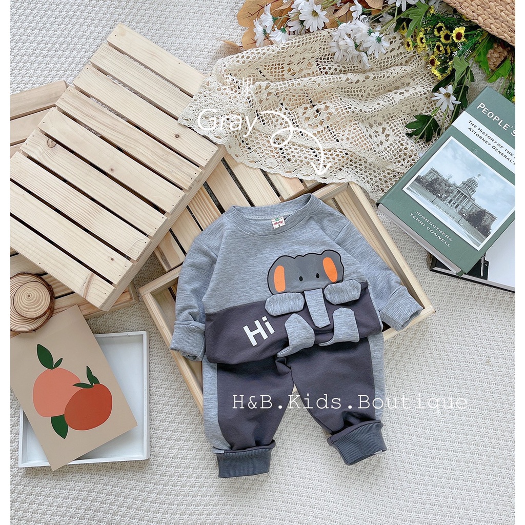 Bộ nỉ da cá cho bé, may hình thú nổi, bộ thu đông cho bé trai, bé gái đủ size 8-20kg