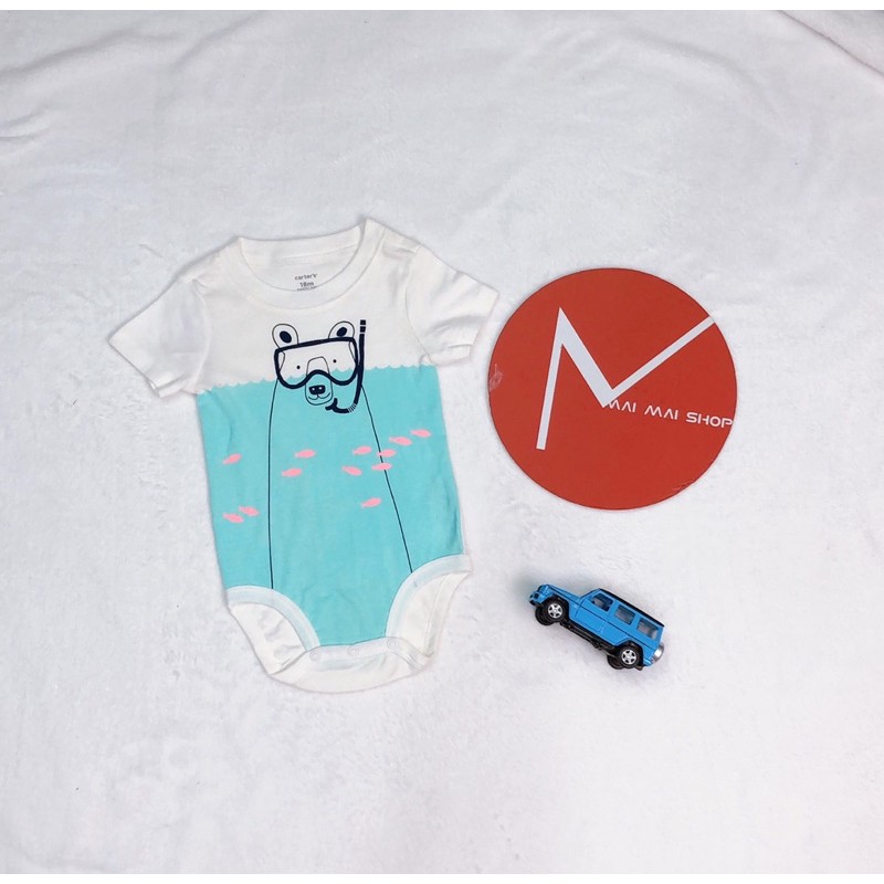 (Size 9M-chọn màu) Body chíp cộc tay cổ tròn cho bé trai- bộ liền thân chất cotton thấm mồ hôi