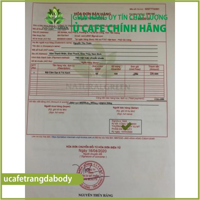 Gói 100gr tinh bột cám gạo trà xanh kích trắng,ủ trắng face & body chính hãng