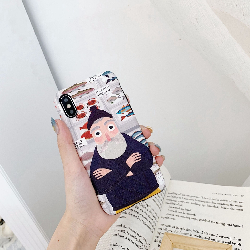 Ốp điện thoại lụa mềm họa tiết ông bà hoạt hình cho IPhone 11 11pro max XR XSmax 6 7 8 6plus 8plus | BigBuy360 - bigbuy360.vn