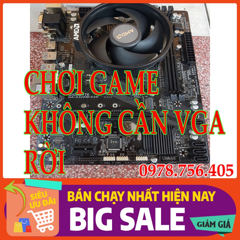 COMBO AMD MAIN A320 - 2200G + RAM 8GB CHƠI GAME ONLINE KHÔNG CẦN VGA RỜI