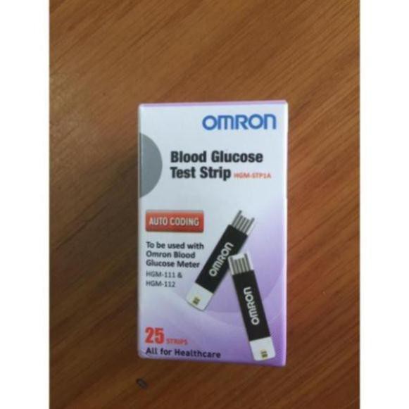 Que omron thử đường huyết, tiểu đường Omron (25 test Omron tặng 10 kim)