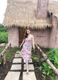 Đầm Maxi 2 Dây Dập Ly Bèo Tầng