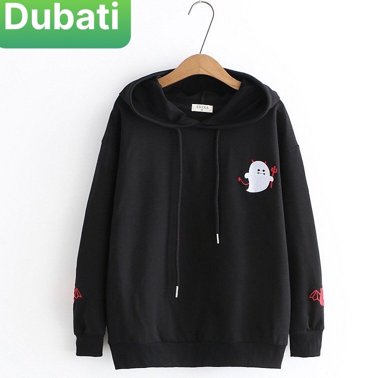 Áo Khoác Hoodie Nỉ Nam Nữ, Áo Hoodie From Rộng In Họa Tiết Ma Cute Đáng Yêu- DUBATI FASHION