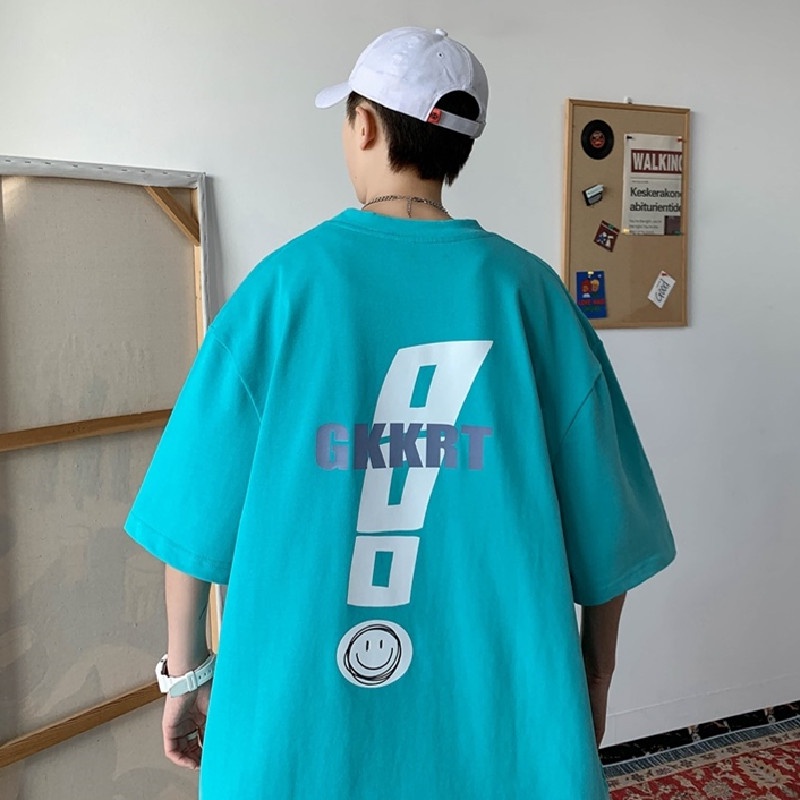 Áo Thun Nam Tay Ngắn Dáng Rộng Phong Cách Hip Hop Hàn Quốc Size M-5XL