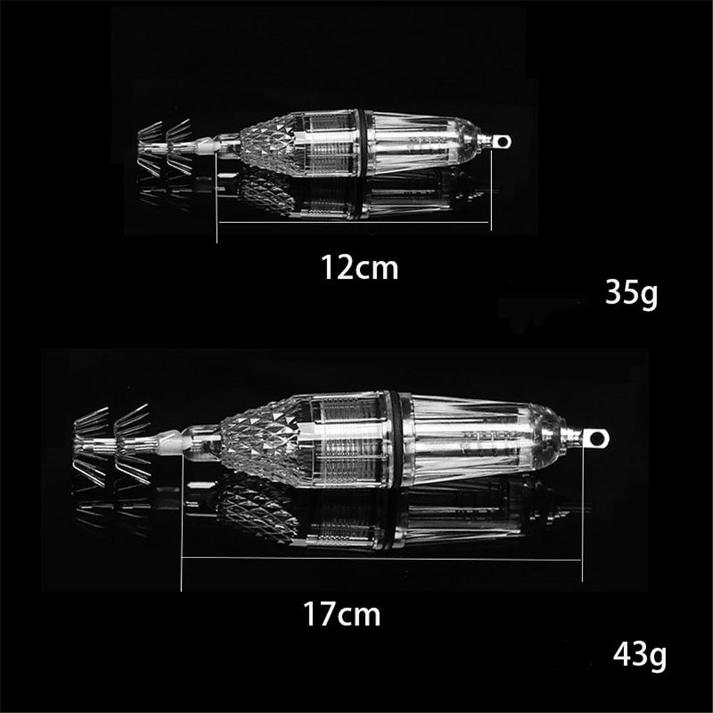 Mồi Giả Nhử Cá Hình Con Mực 12cm / 17cm Có Gắn Đèn LED