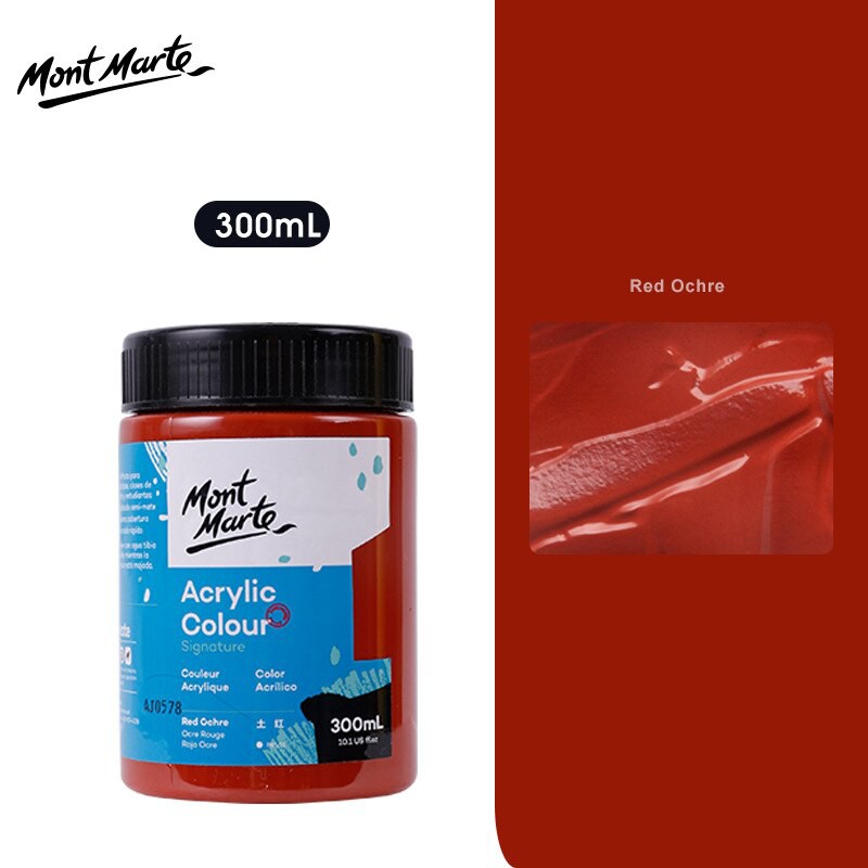 Màu Acrylic Mont Marte 300ml - Red Ochre - Acrylic Colour Paint Signature 300ml (10.1oz) - MSCH3056