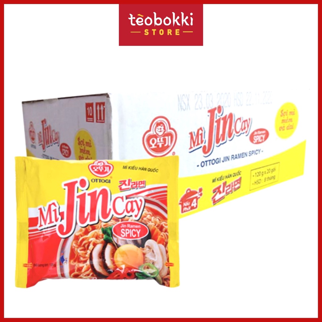 Thùng 20 gói mì Jin cay Ottogi 120g