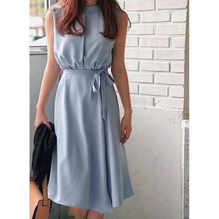 Đầm xám cột eo (kèm hình thật)