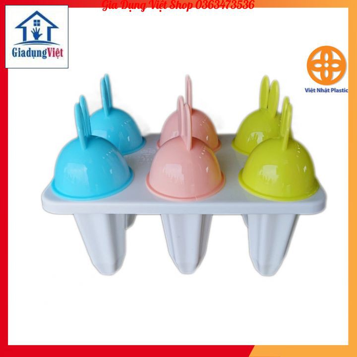 Bộ 6 Khuôn Làm Kem Nhựa Hình Thỏ Việt Nhật 5616