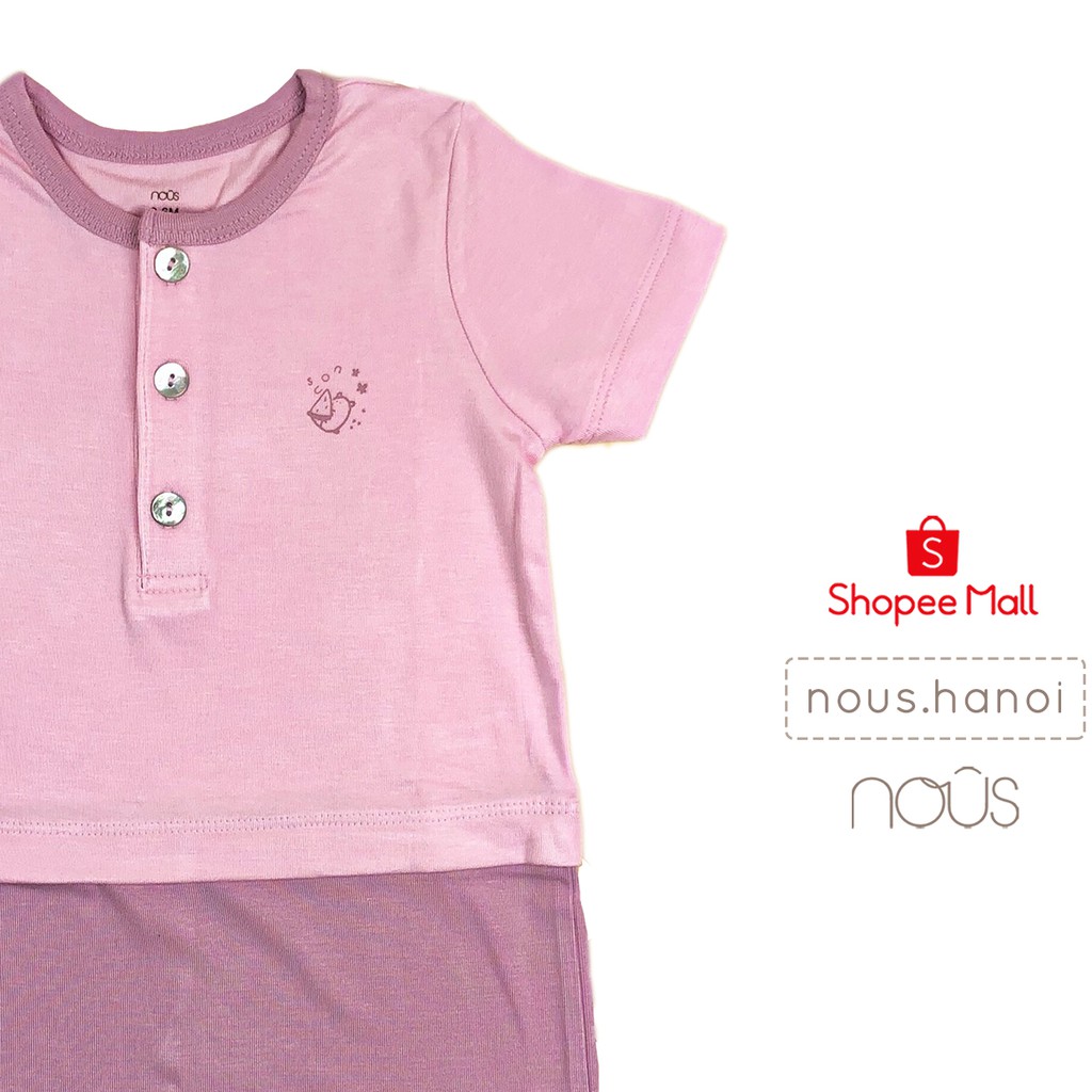 Bộ Body Cộc Nous Petit Hồng Nhạt Nous Size 3-6 Tháng Đến 9-12 Tháng