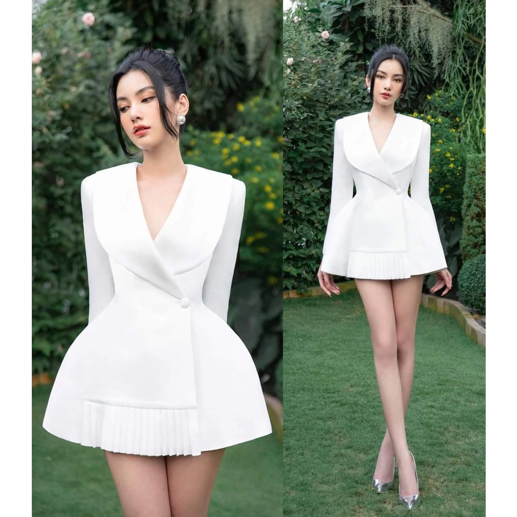Set áo quần kiểu đầm vest dáng xòe xếp ly phối quần short (HÀNG CAO CẤP ĐẸP Y HÌNH)
