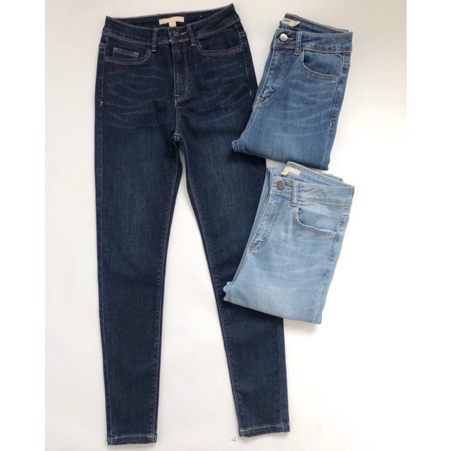 Quần skinny trơn lưng cao