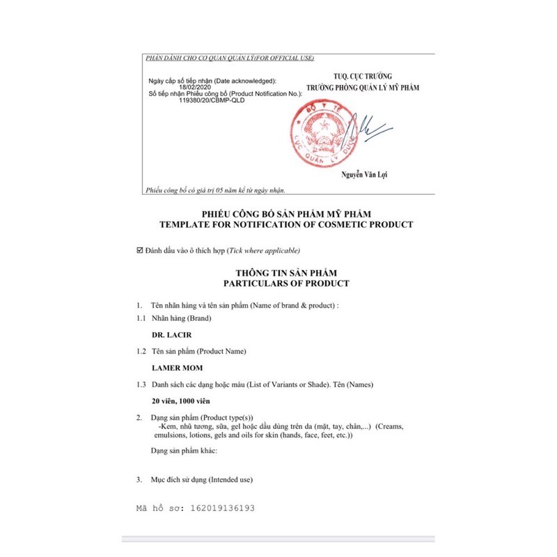 Viên siêu dưỡng chất Lamer mom Dr lacir | BigBuy360 - bigbuy360.vn