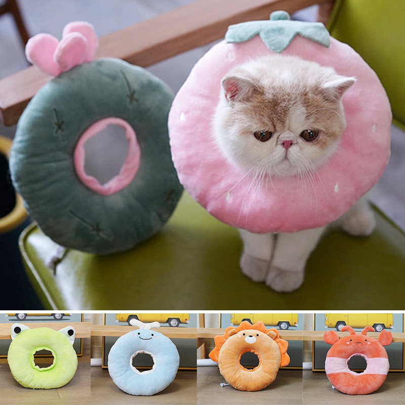 Vòng cổ hình tròn bằng cotton mềm mại thiết kế dễ thương cho thú cưng