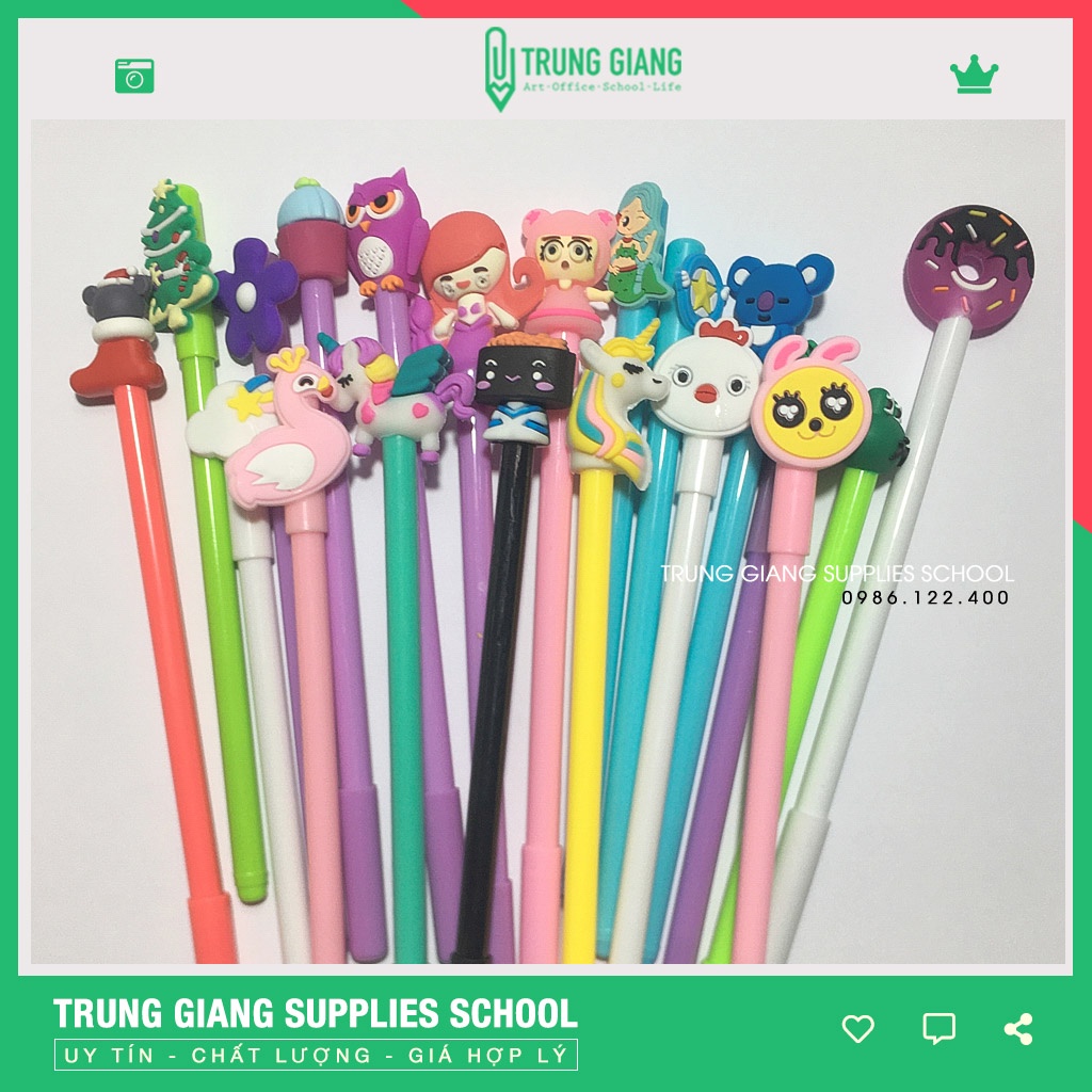 Bút gel cute, bút gel nước đầu thú hình hoạt hình siêu dễ thương nhiều kiểu dáng mẫu ngẫu nhiên