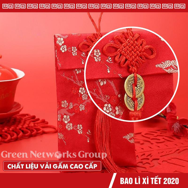 Bao lì xì chất liệu vải gấm Greennetworks