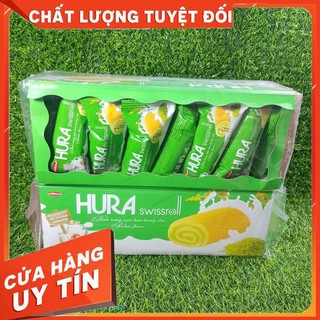 Bánh trứng - Bông lan cuộn kem hương cốm Hura hộp 360g