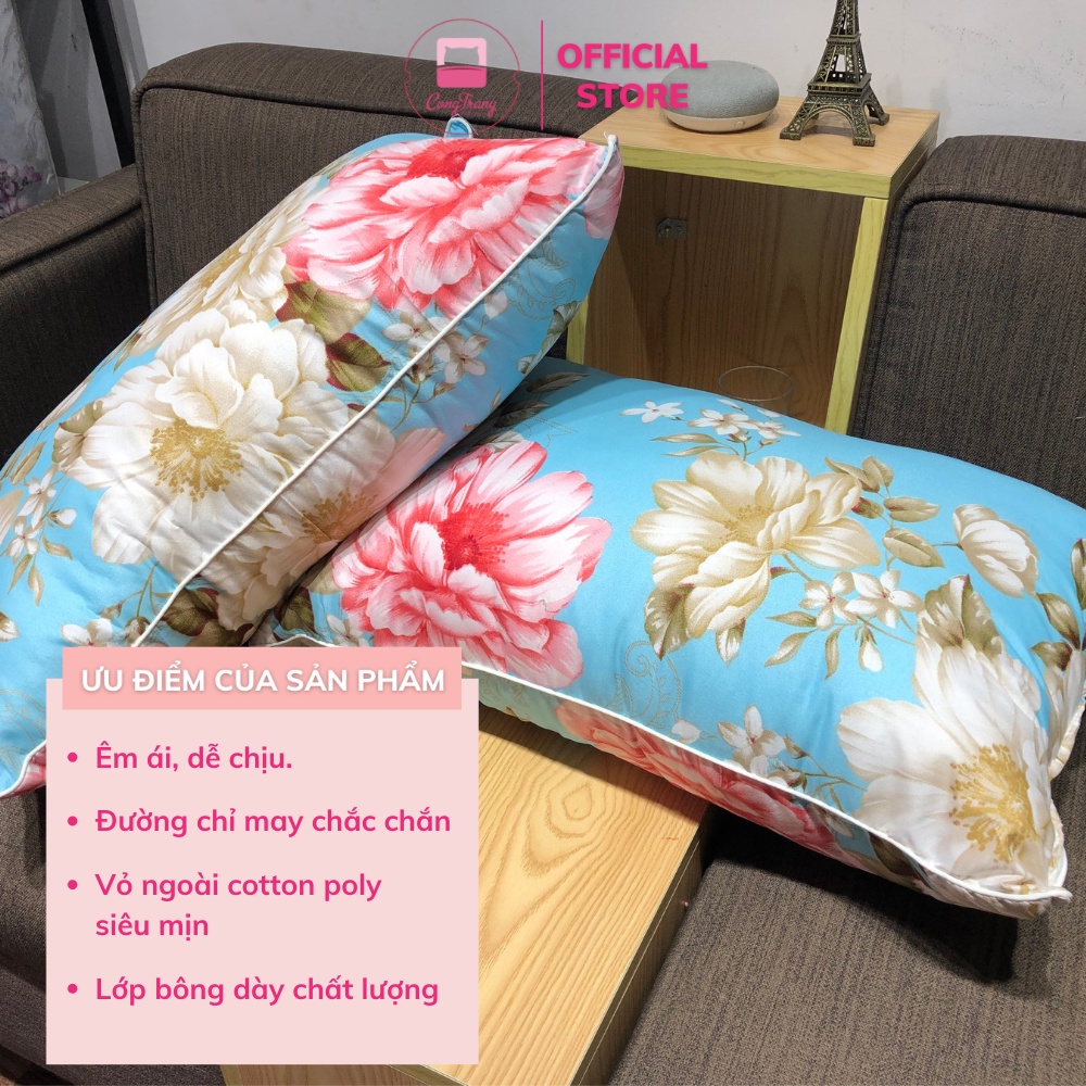 Ruột gối đầu, ruột gối nằm ép hơi, bông gòn tinh khiết nhiều 20 mẫu (Size 45cm x 65cm) - Đảm Bảo Không Xẹp