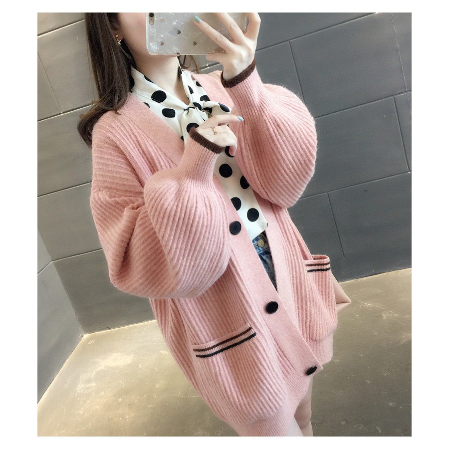 Áo khoác len cardigan nữ dáng dài tay phồng CTP21 mới nhất 2020 | BigBuy360 - bigbuy360.vn
