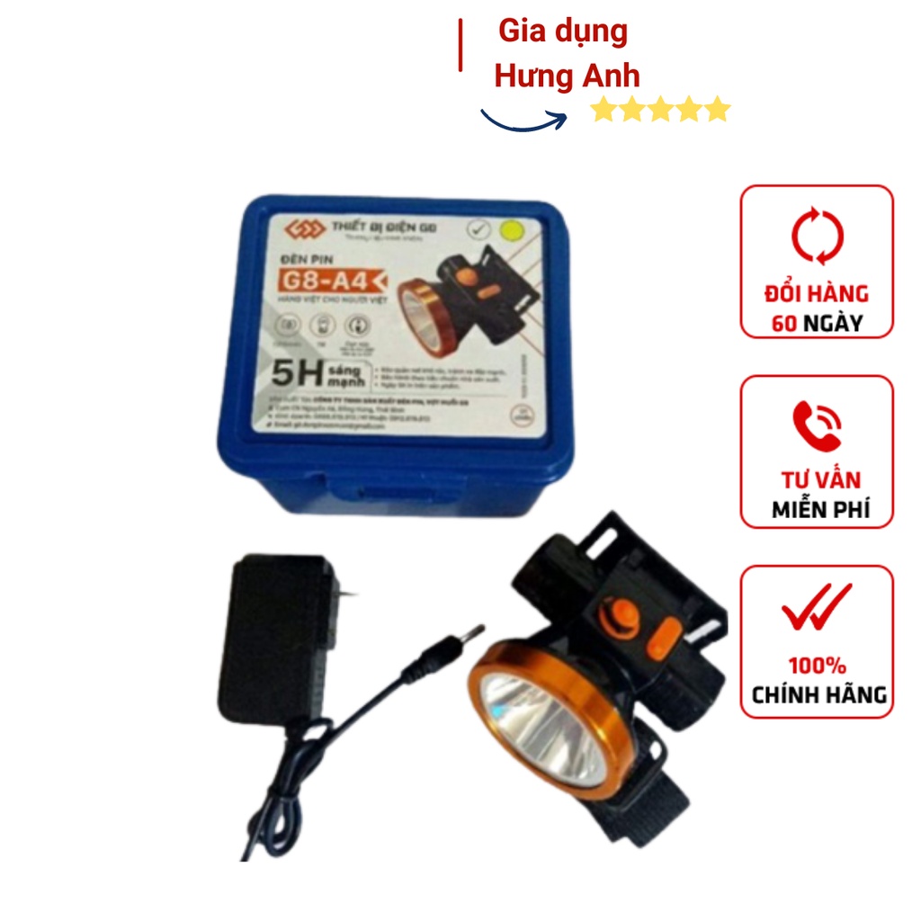 Đèn pin đội đầu siêu sáng chiếu xa A4-G8 (BH 6 THÁNG)