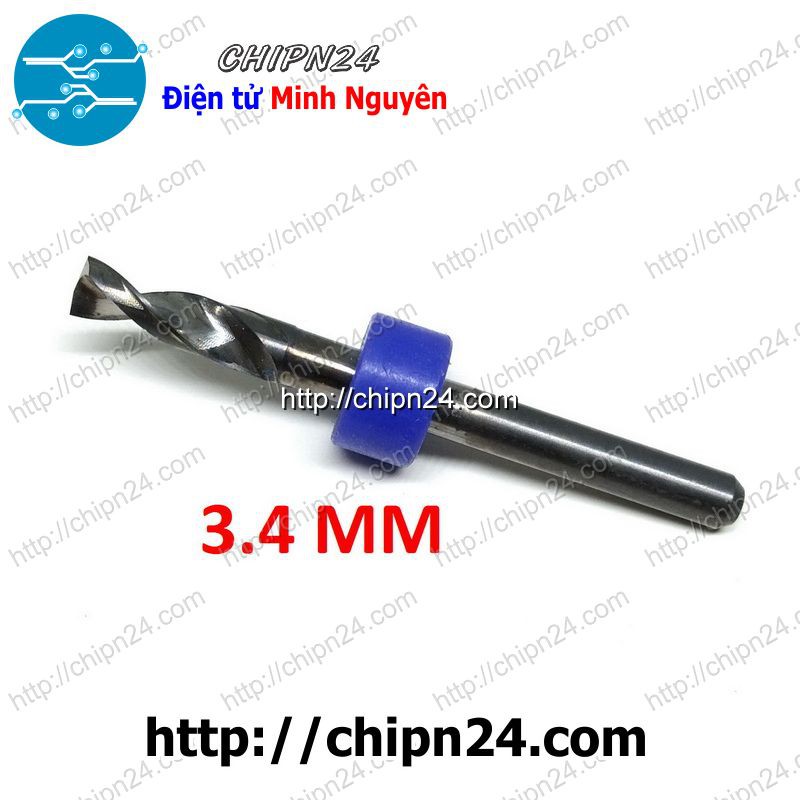 [1 CÂY] Mũi khoan mạch in CNC 3.4mm (Mạch điện tử, PCB)