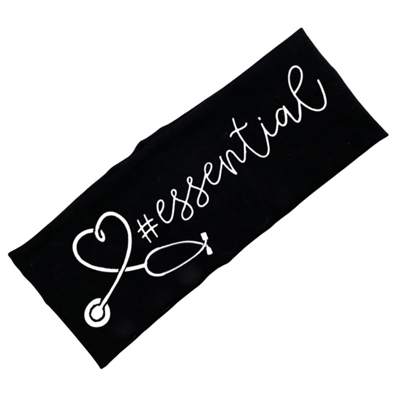 Băng Đô Cài Tóc Co Giãn Chống Trượt In Chữ Thiết Yếu Cho Unisex