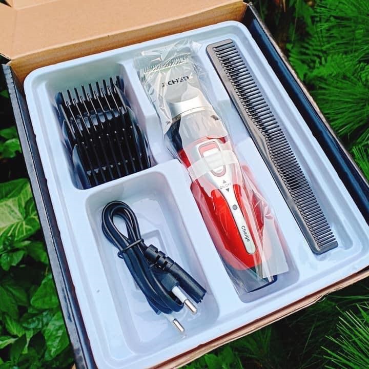 Tông Đơ Cắt Tóc Jichen 0817 Tặng Kèm 2 Kéo Cắt Tỉa Và 1 Lấy Ráy Tai Có Đèn - Bảo Hành 12 Tháng