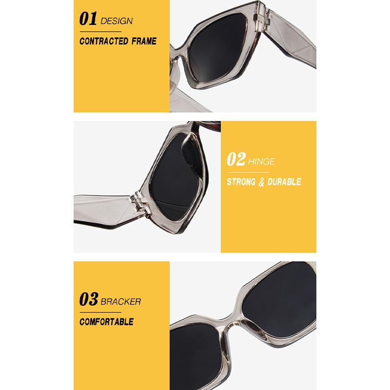 Kính Mát Gọng Vuông Cỡ Lớn Đính Đá Thời Trang Cho Nữ