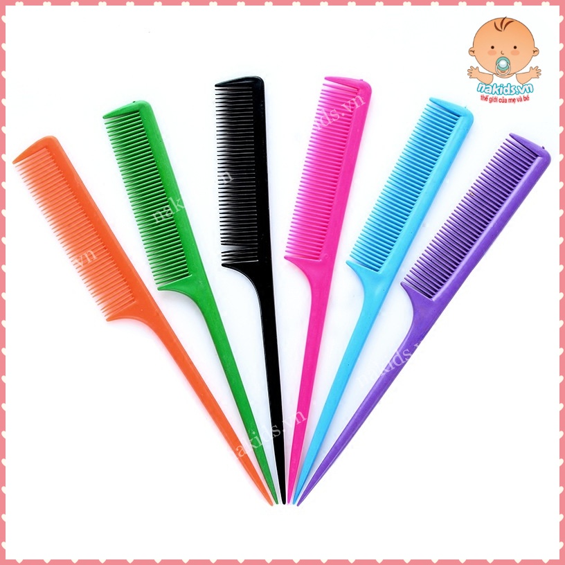 Lược Chải Tóc Đuôi Nhọn Mini Tạo Kiểu , Rẽ Ngôi Nhiều Màu Sắc