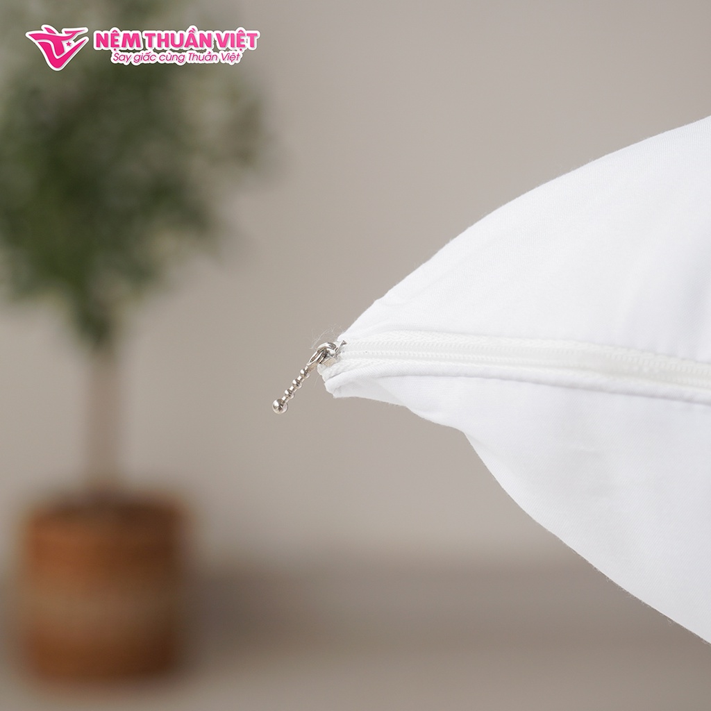 Gối Nằm Lông Vũ Thuần Việt Microfiber Cao Cấp 100% Cotton Thoáng Mát, Mềm Mịn, Có Khả Năng Thấm Hút Mồ Hôi Tốt