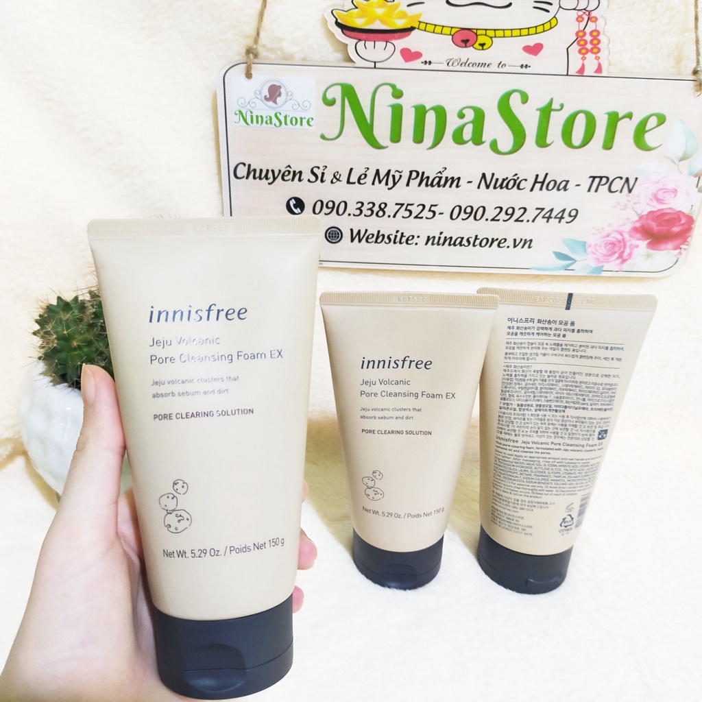 Sữa Rửa Mặt Innisfree Tro Núi Lửa Jeju Volcanic Pore Cleansing Foam 150g- NinaStore | BigBuy360 - bigbuy360.vn
