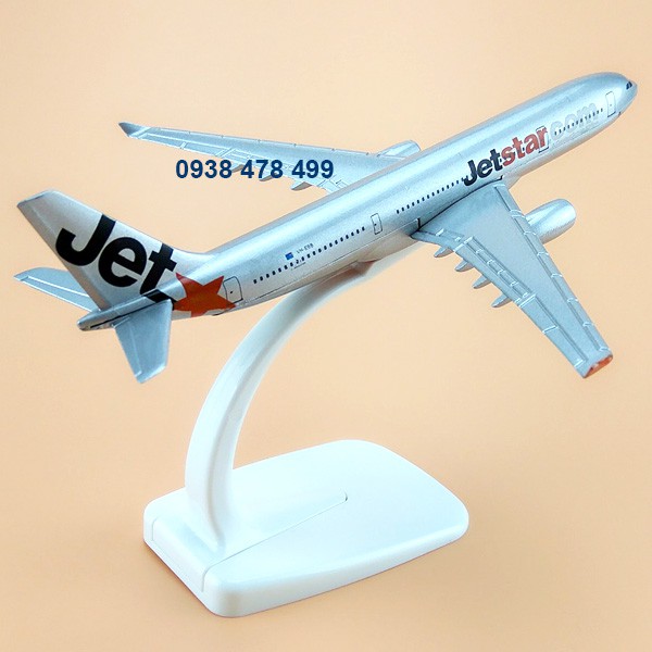 MÔ HÌNH MÁY BAY SẮT 16CM KÈM ĐẾ MICA - JETSTAR - MẪU 1 - 8904.1