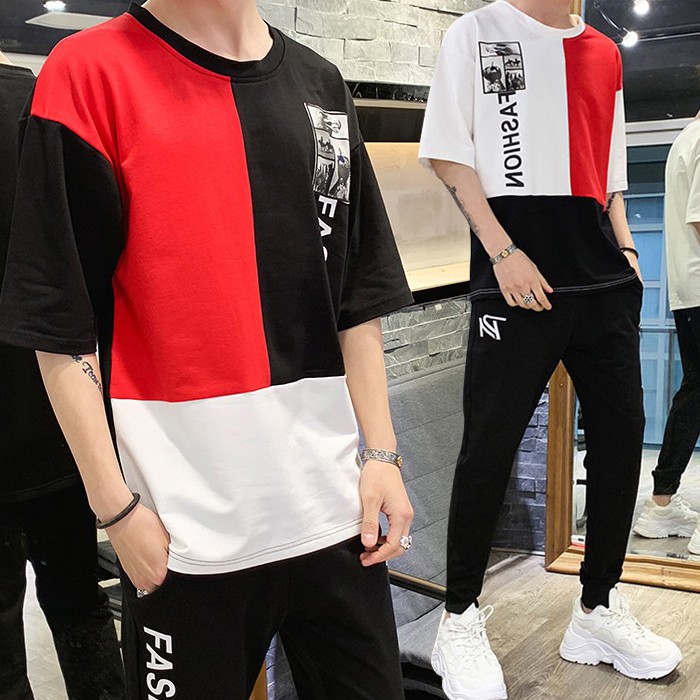 Combo 02 Bộ Quần Áo Thun Nam Ngắn Tay Quần Dài Họa Tiết Ô Vuông Cách Điệu Fashion Phối Ba Màu Nổi Bật Zenko 2MEN QA 068